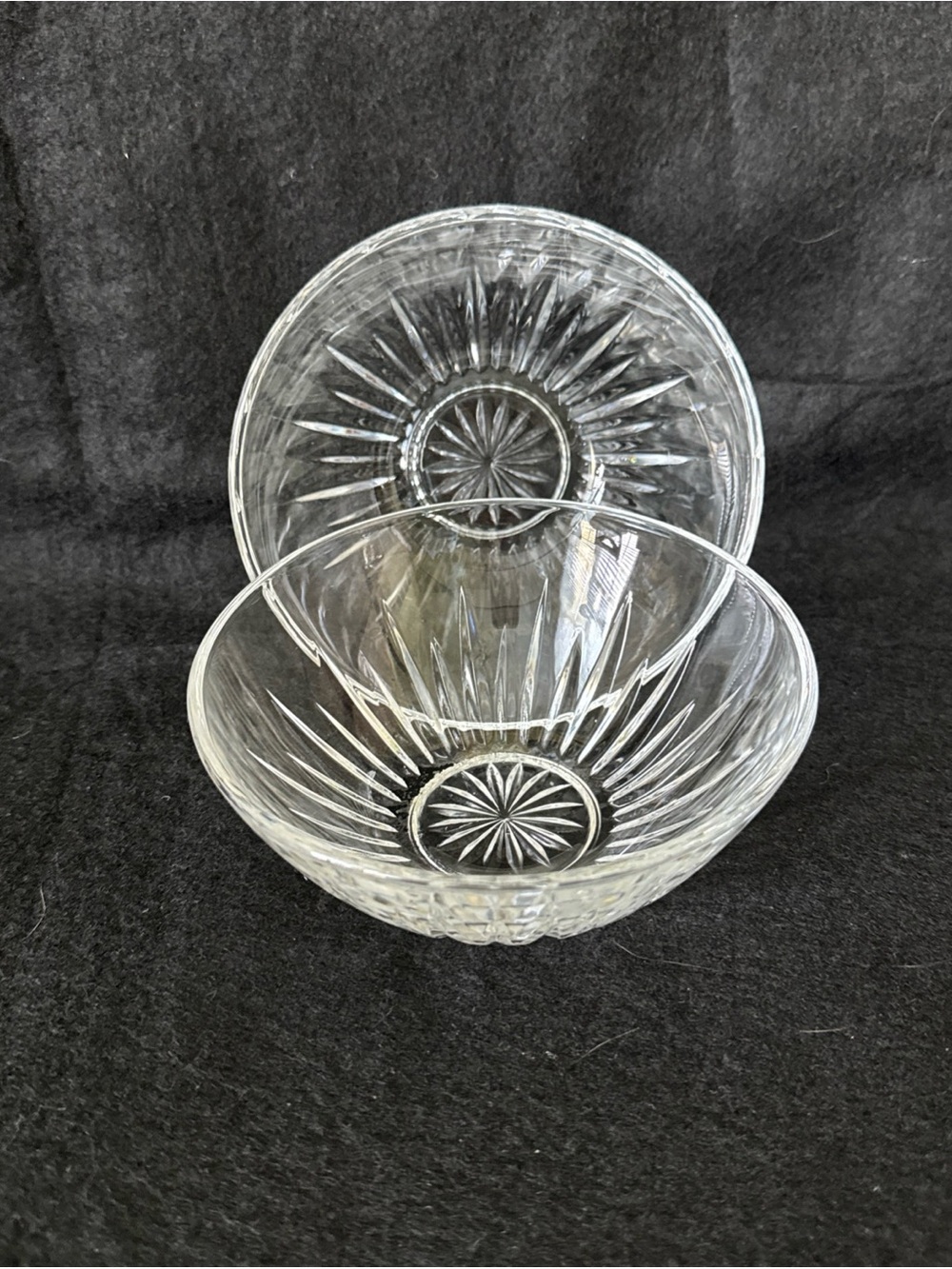 2 Princess House Lead Crystal Salad Bowls ROYAL HIGHLIGHTS #862 5.5 in Set Lot